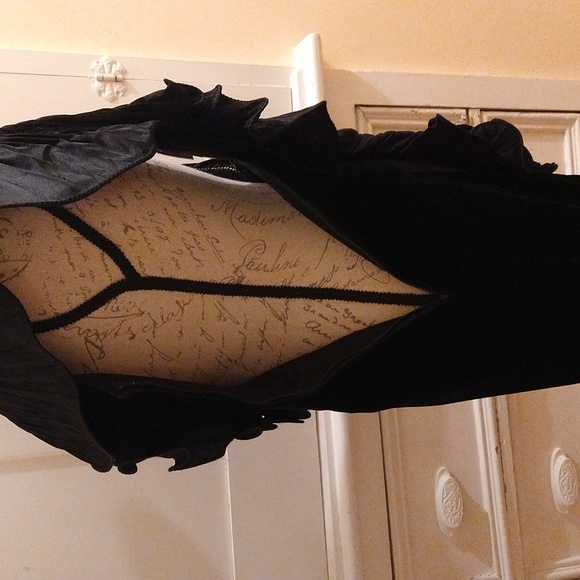 Vintage b.b. collections black velvet backless dress Sz 6 - Picture 8 of 11